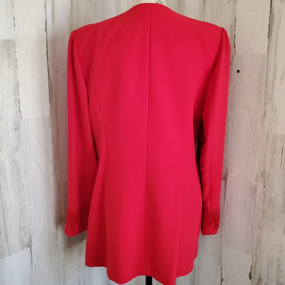 VINTAGE CARAMIA 2 PIECE BEADED FRINGE SKIRT SET SUIT - Picture 8 of 13